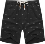 Men's Linen Shorts Casual Elastic Waist Drawstring Summer Beach Shorts - Image 2