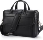Leather Briefcase for Men 15.6", 17" Laptop Computer Case Business Travel Work Messenger Cross Body Shoulder Bag