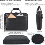 Leather Slim Briefcase for Men 15.6" Laptop Crossbody Messenger Bag Business Work Lawyer Attache Case - Image 2