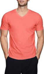 Mens Active V Neck T-Shirts Gym Workout Dance Slim Fit Shirts