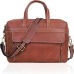18 Inch Full Grain Leather Briefcase messenger shoulder bags for men and women - Image 2