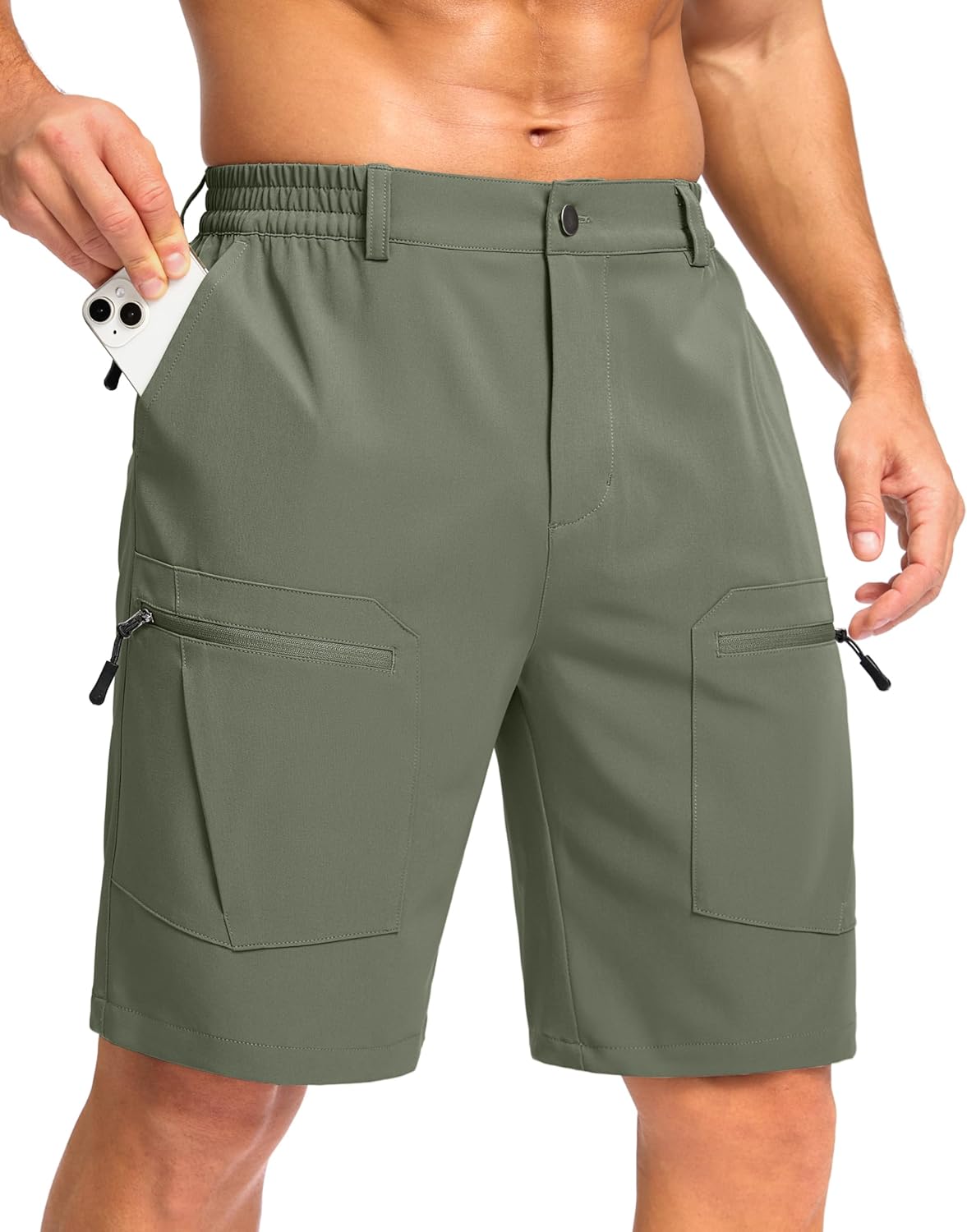 81jJ4CEffKL._AC_SL1500_.jpg Men's Hiking Cargo Shorts 9" Lightweight Stretch Travel Work Shorts for Men Outdoor Casual with 5 Pockets - Image 1