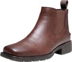Chelsea Boots Men Square Toe Ankle Mens Dress Boots Casual Slip On Boots for Men