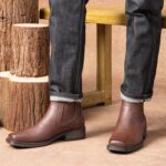 Chelsea Boots Men Square Toe Ankle Mens Dress Boots Casual Slip On Boots for Men - Image 2